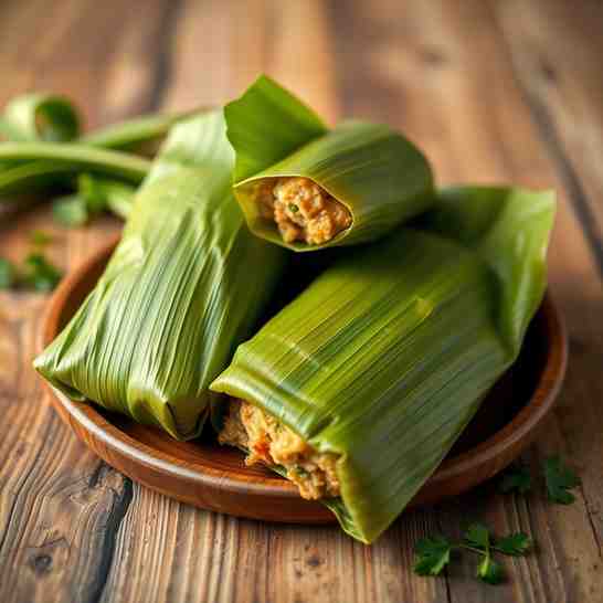 Costa Rican Pork Tamales - Banana Leaves